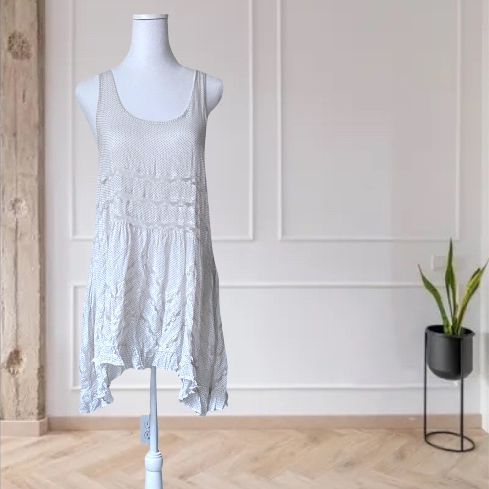 FREE PEOPLE | Voile and Lace Tunic Tank Top Trapeze Slip